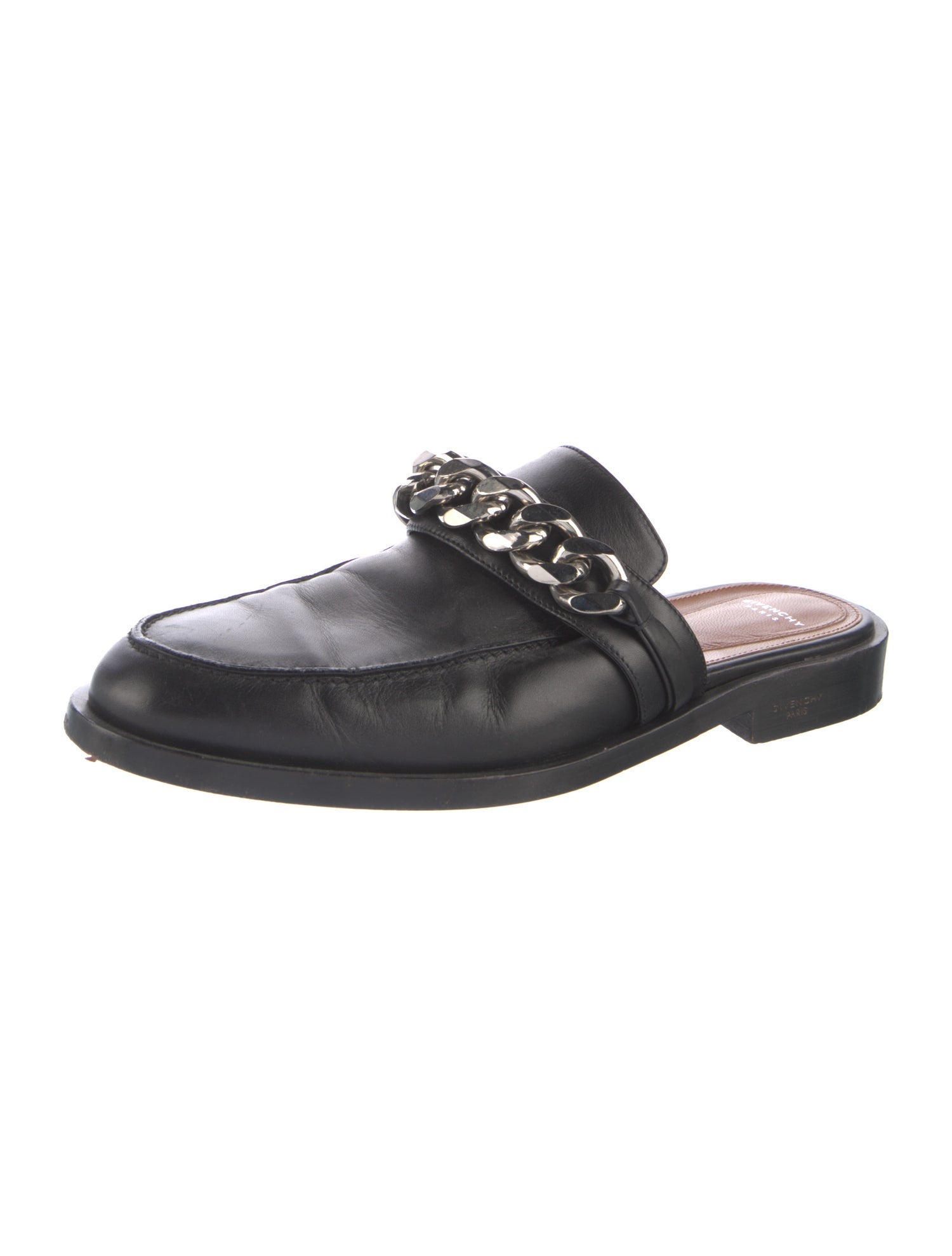 Givenchy Leather Chain-Link Accents Mules