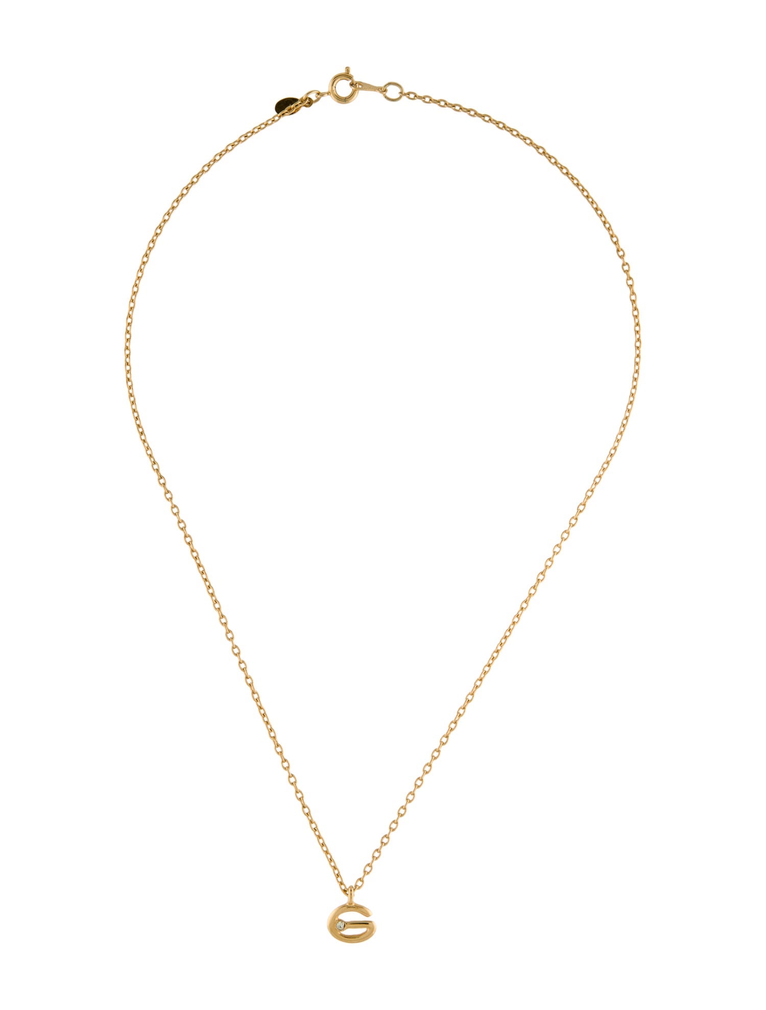 Givenchy Vintage Crystal G Pendant Necklace