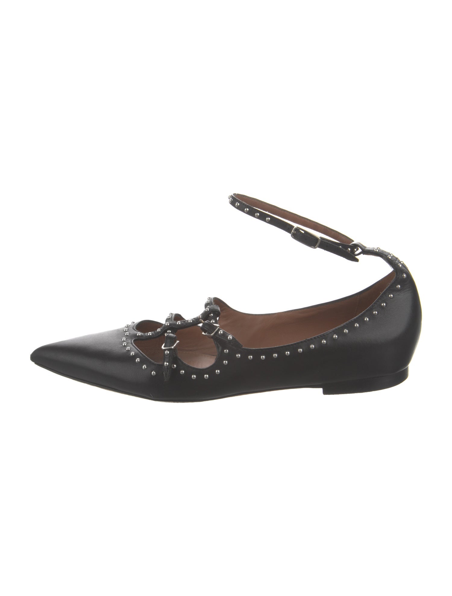 Givenchy Leather Studded Accents Mary Jane Flats