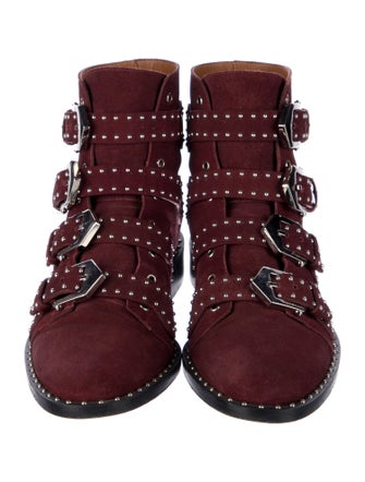 Givenchy Suede Studded Accents Combat Boots