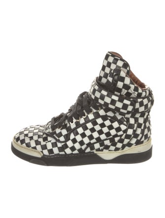 Givenchy Leather Plaid Print Sneakers
