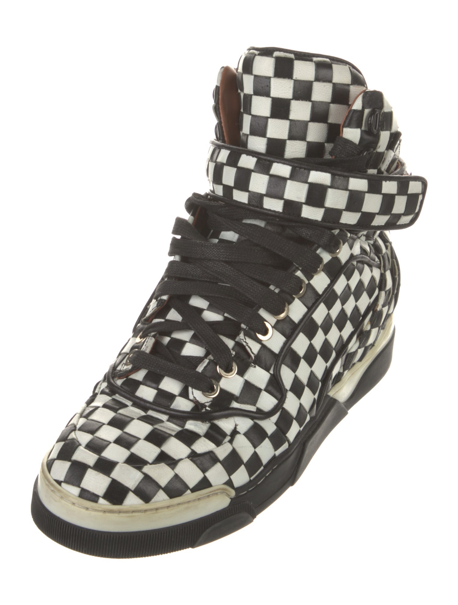 Givenchy Leather Plaid Print Sneakers