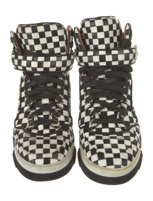 Givenchy Leather Plaid Print Sneakers