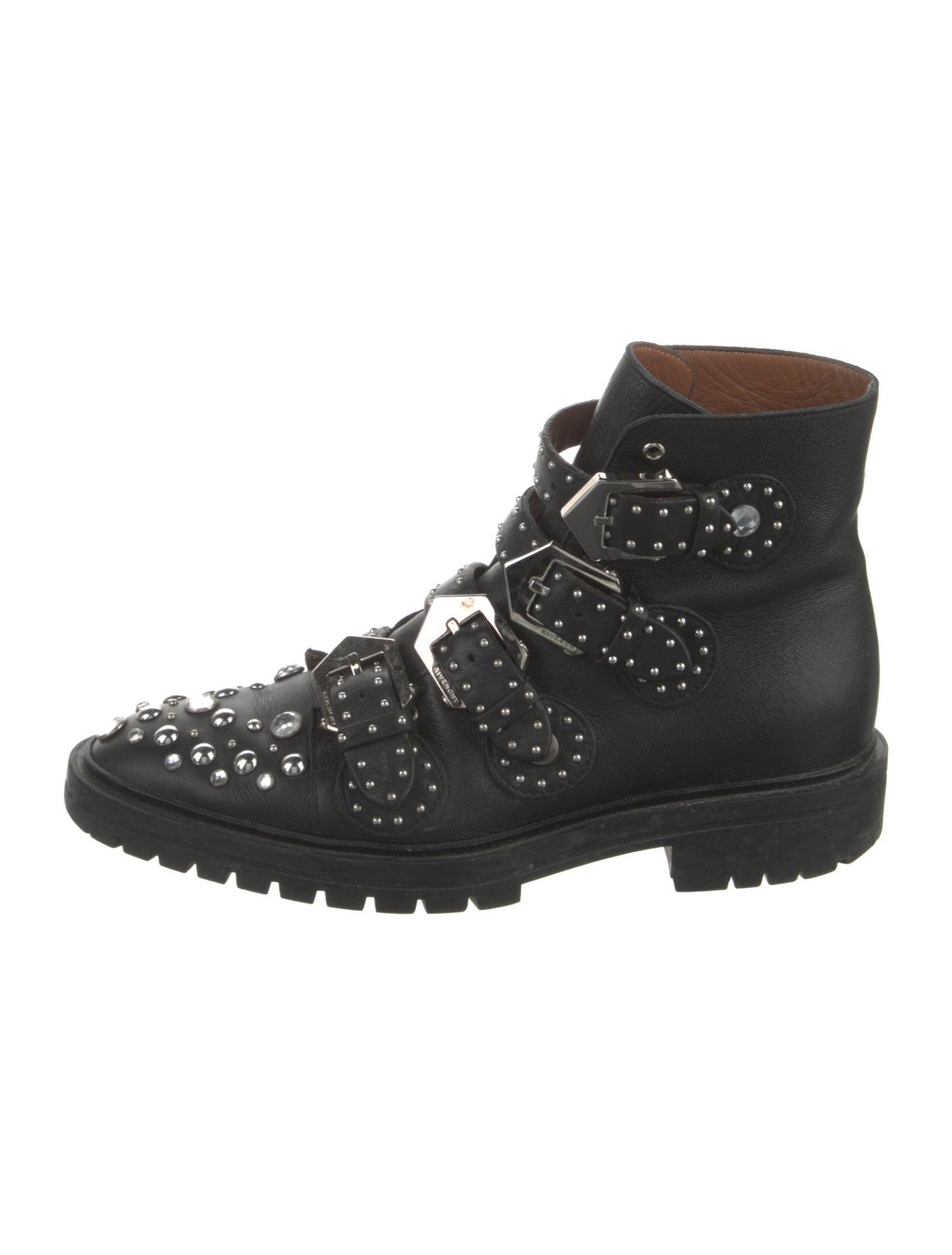 Givenchy Leather Printed Combat Boots