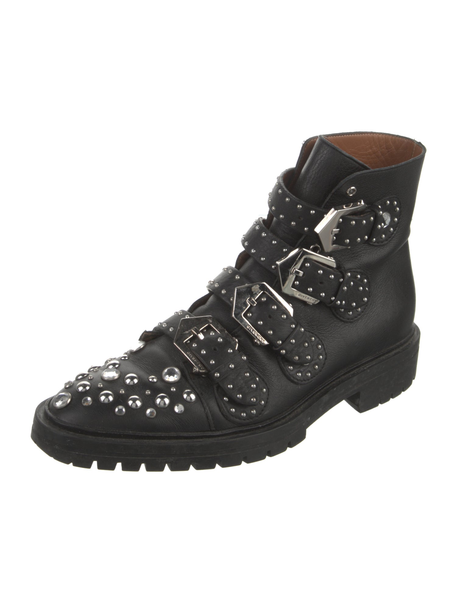 Givenchy Leather Printed Combat Boots