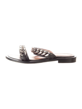Givenchy Leather Chain-Link Accents Slides