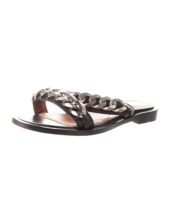 Givenchy Leather Chain-Link Accents Slides