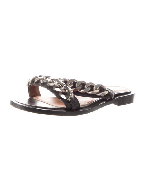 Givenchy Leather Chain-Link Accents Slides