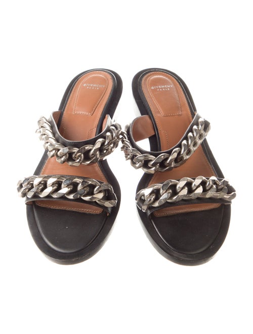 Givenchy Leather Chain-Link Accents Slides