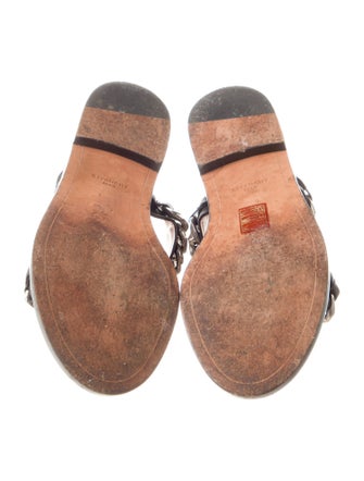 Givenchy Leather Chain-Link Accents Slides