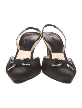 Givenchy Satin Crystal Embellishments Slingback Pumps