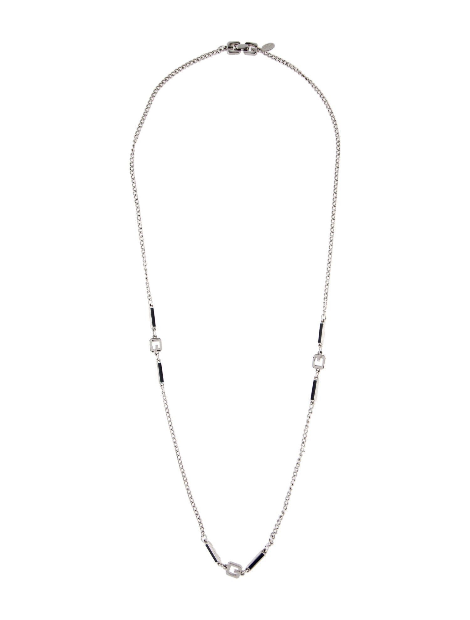 Givenchy Vintage Enamel G Station Necklace