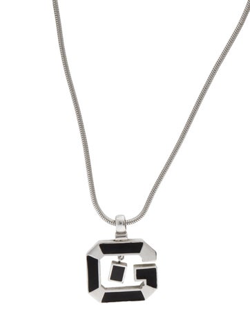 Givenchy Pendant Necklace Vintage Enamel G