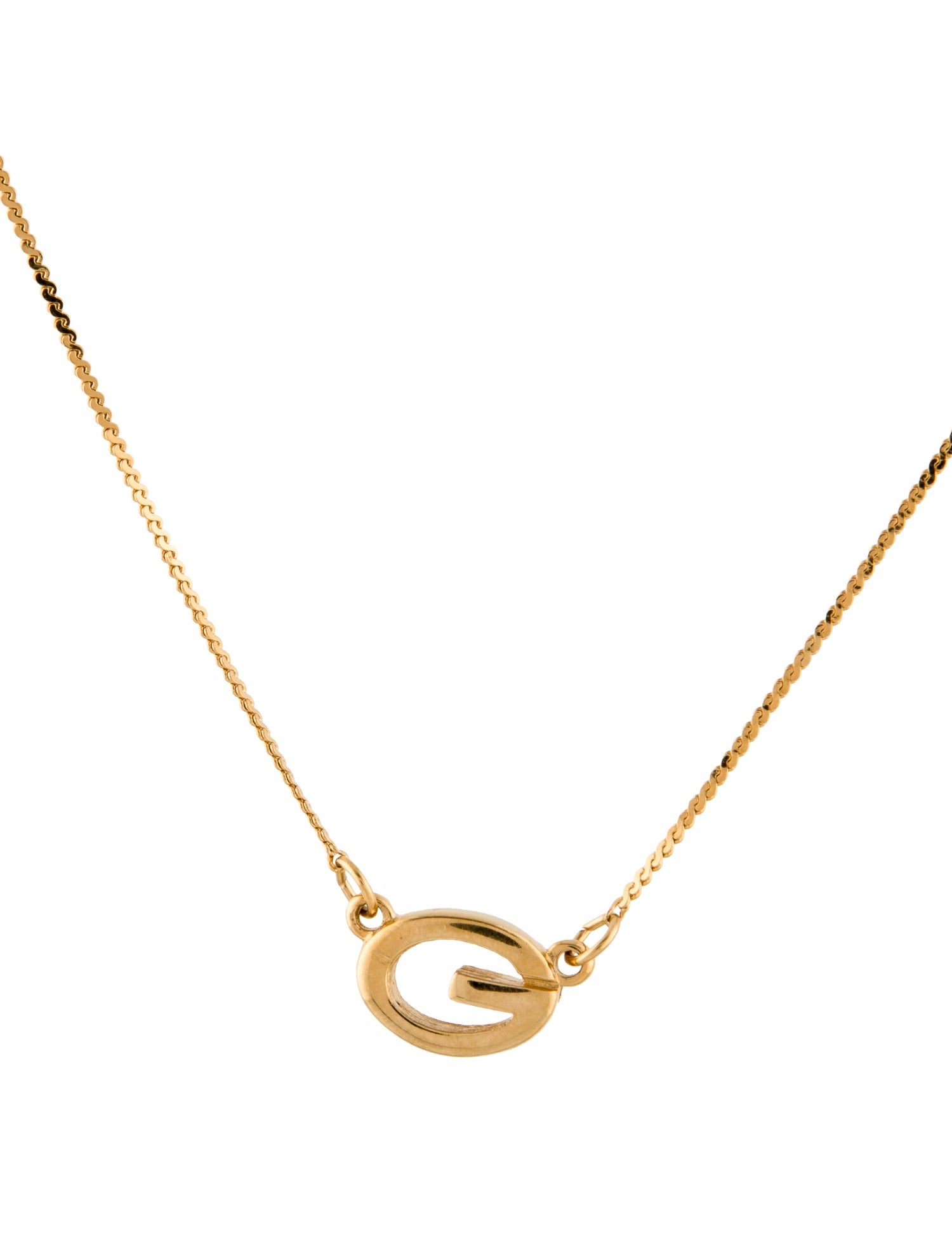 Givenchy Vintage Oval G Pendant Necklace