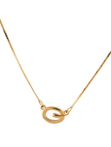 Givenchy Pendant Necklace Vintage Oval G