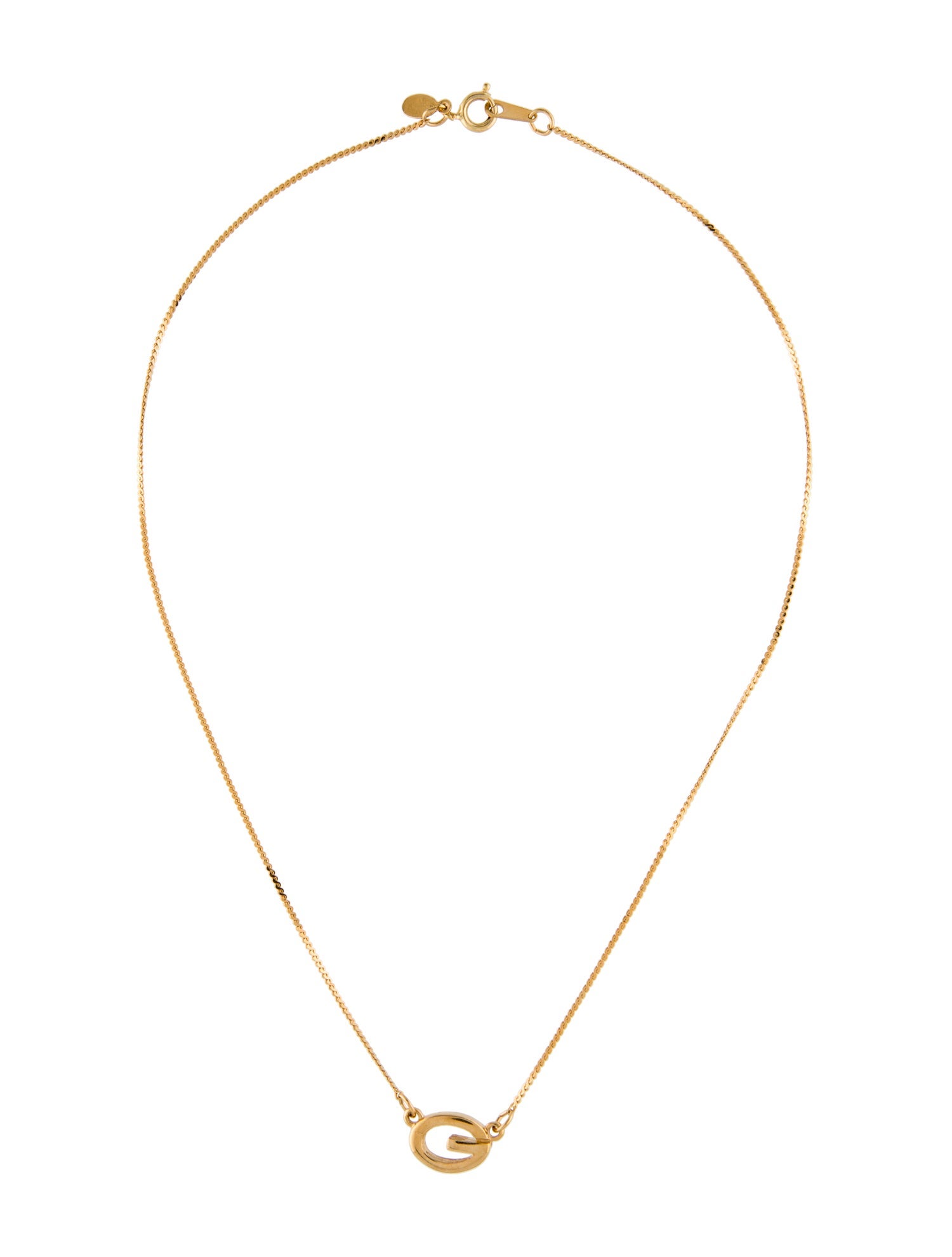 Givenchy Vintage Oval G Pendant Necklace