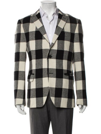 Givenchy Wool Plaid Print Blazer