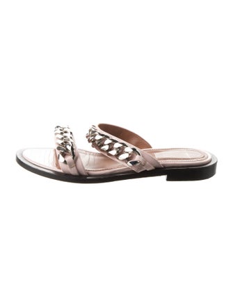 Givenchy Leather Chain-Link Accents Slides