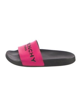 Givenchy Leather Graphic Print Slides