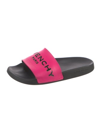 Givenchy Leather Graphic Print Slides