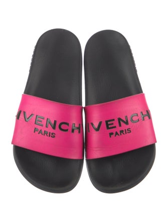 Givenchy Leather Graphic Print Slides
