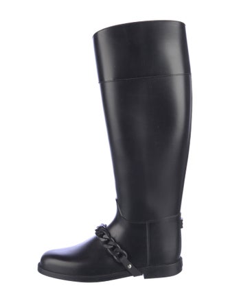 Givenchy Rubber Chain-Link Accents Rain Boots