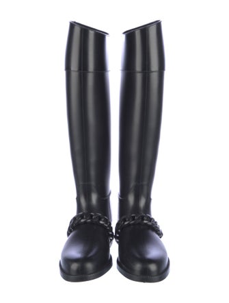 Givenchy Rubber Chain-Link Accents Rain Boots