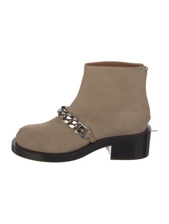 Givenchy Suede Chain-Link Accents Boots