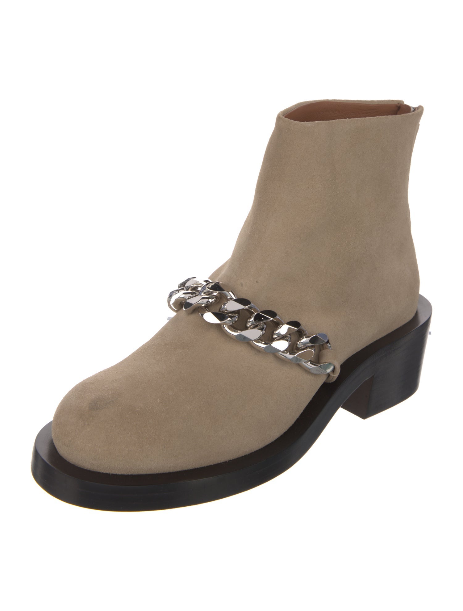 Givenchy Suede Chain-Link Accents Boots