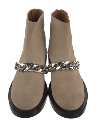 Givenchy Suede Chain-Link Accents Boots