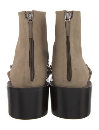 Givenchy Suede Chain-Link Accents Boots