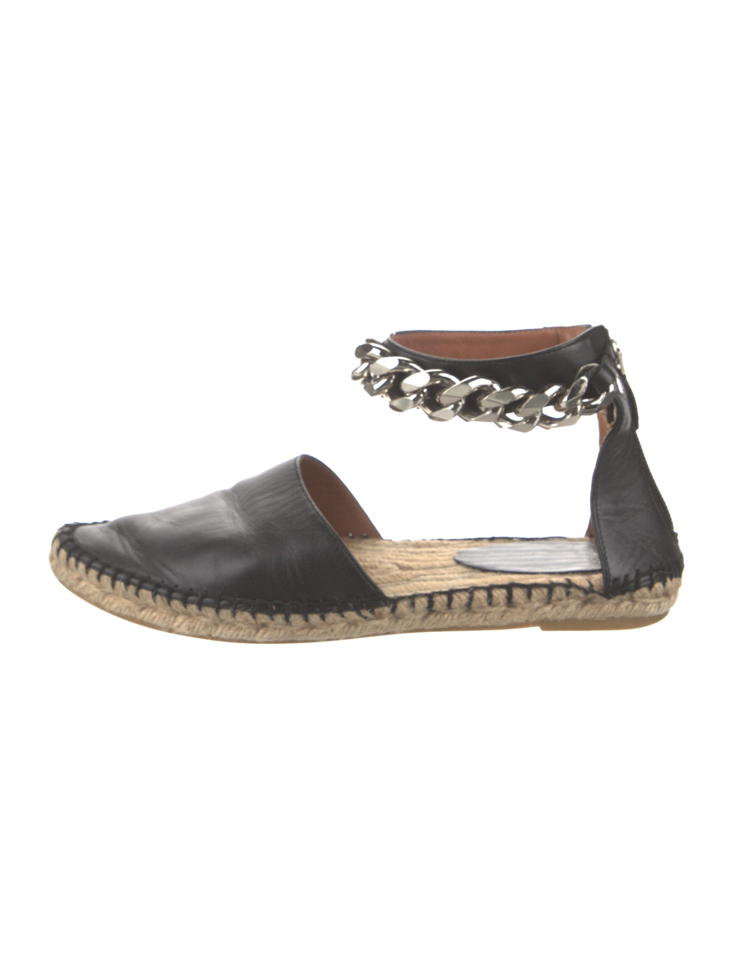 Givenchy Leather Chain-Link Accents Espadrilles