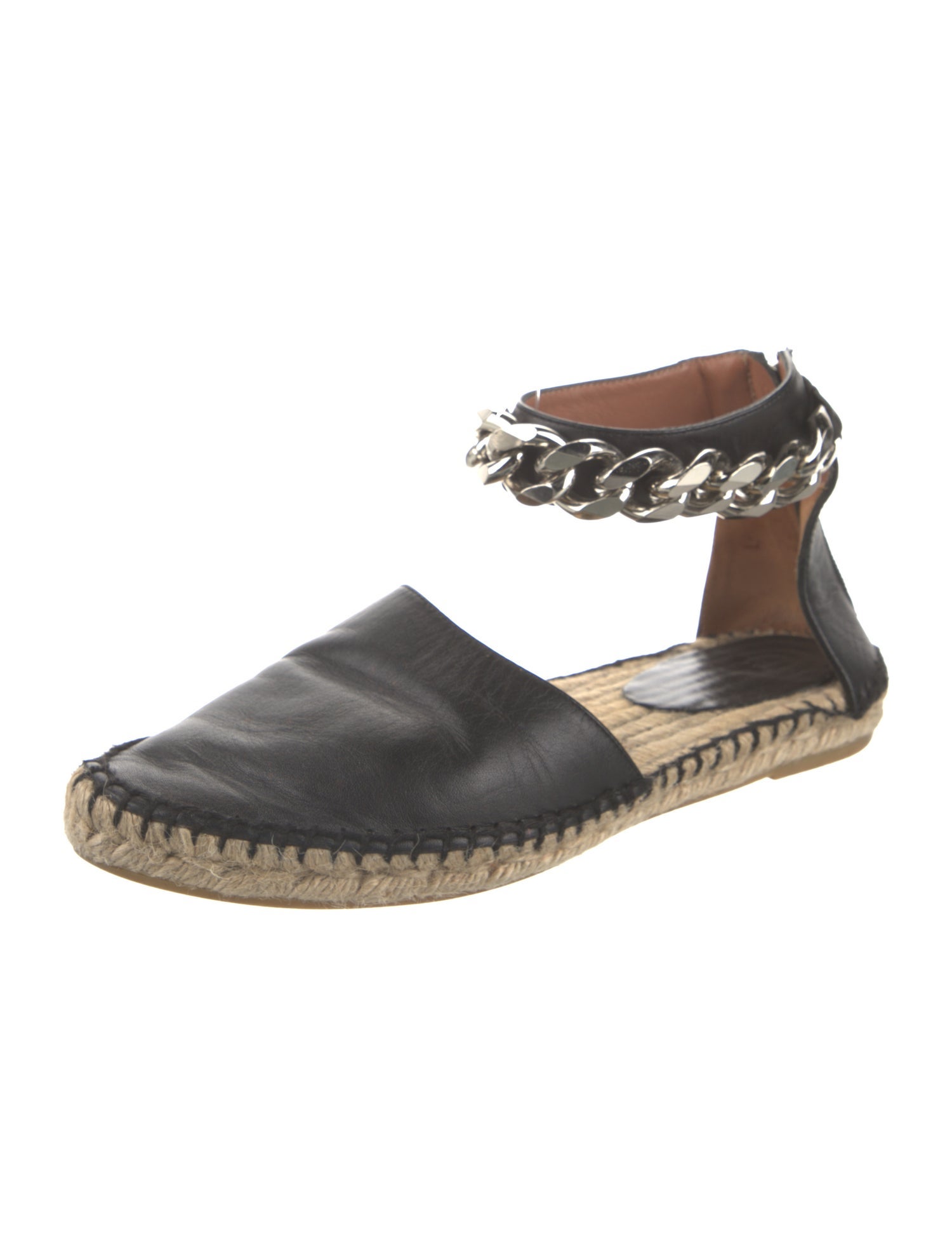 Givenchy Leather Chain-Link Accents Espadrilles