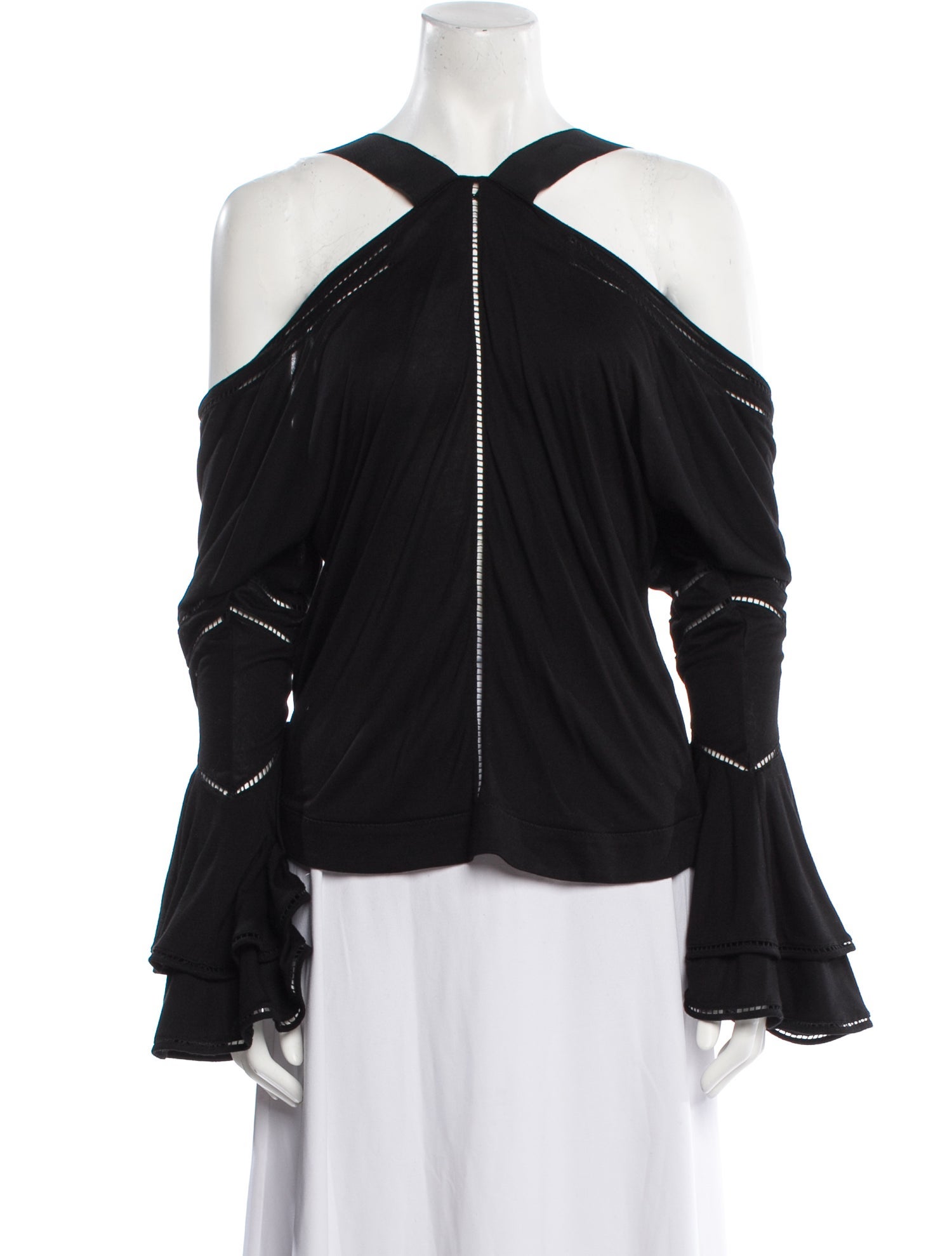 Givenchy Off-The-Shoulder Long Sleeve Blouse