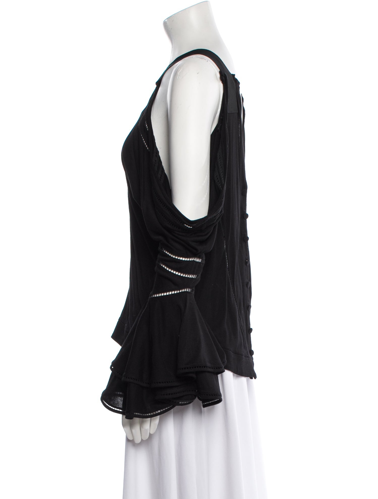 Givenchy Off-The-Shoulder Long Sleeve Blouse