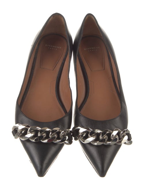 Givenchy Leather Chain-Link Accents Ballet Flats