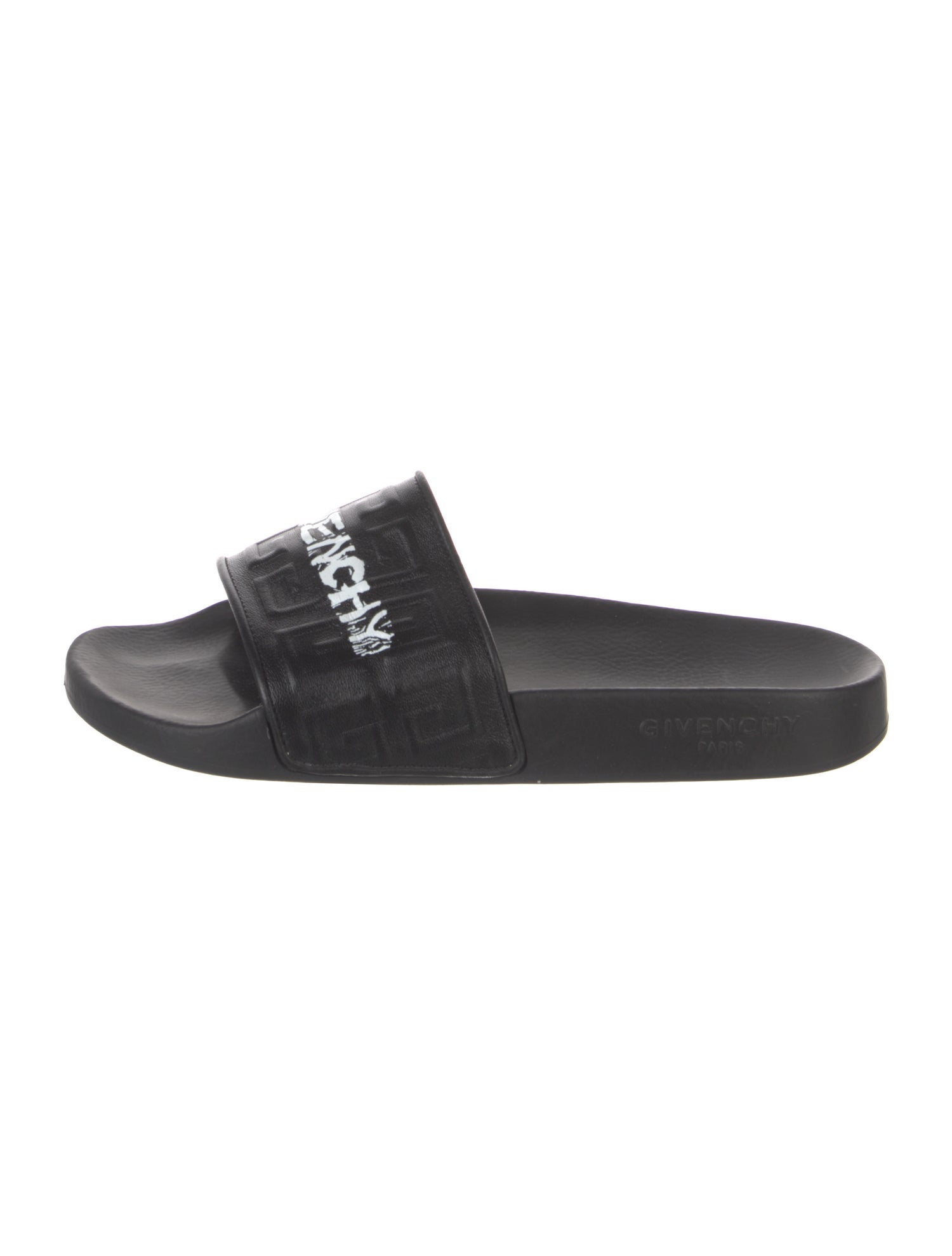 Givenchy Leather Graphic Print Slides