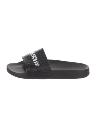 Givenchy Leather Graphic Print Slides