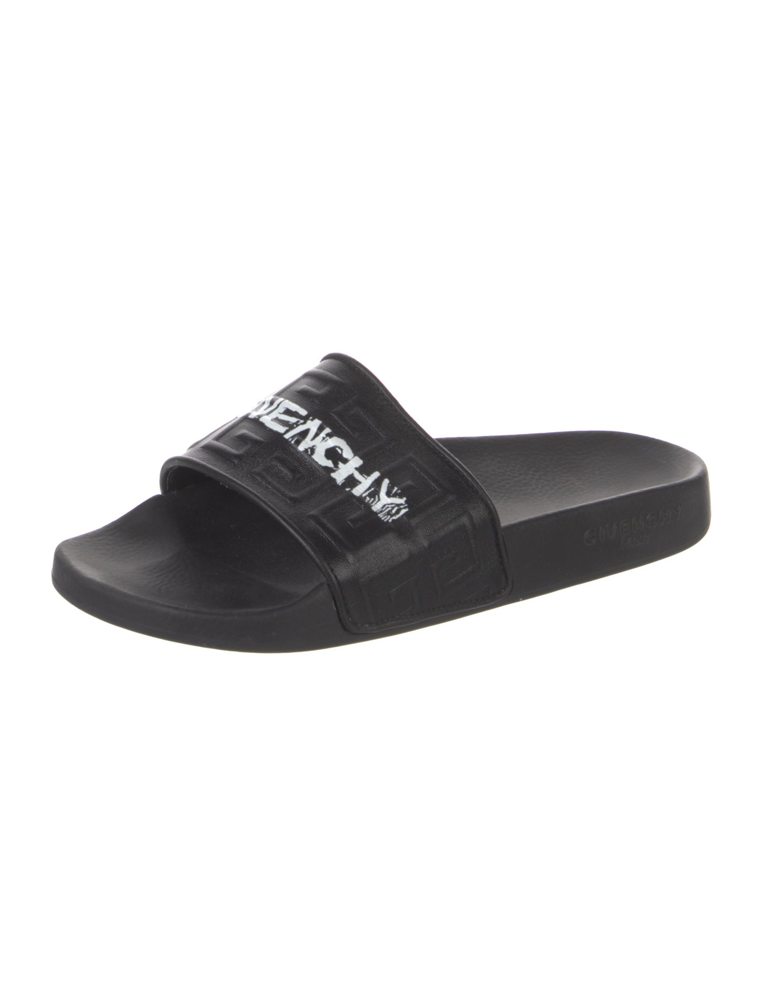 Givenchy Leather Graphic Print Slides