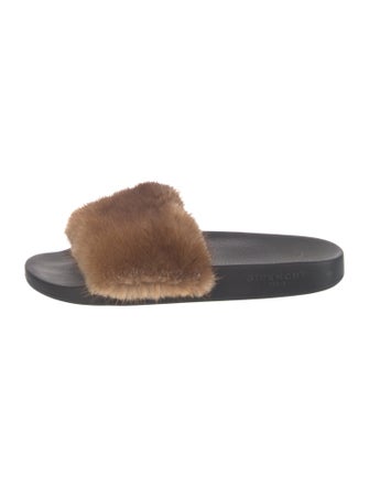 Givenchy Fur Fur Trim Slides