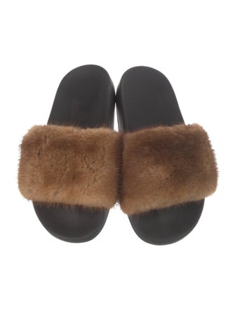 Givenchy Fur Fur Trim Slides