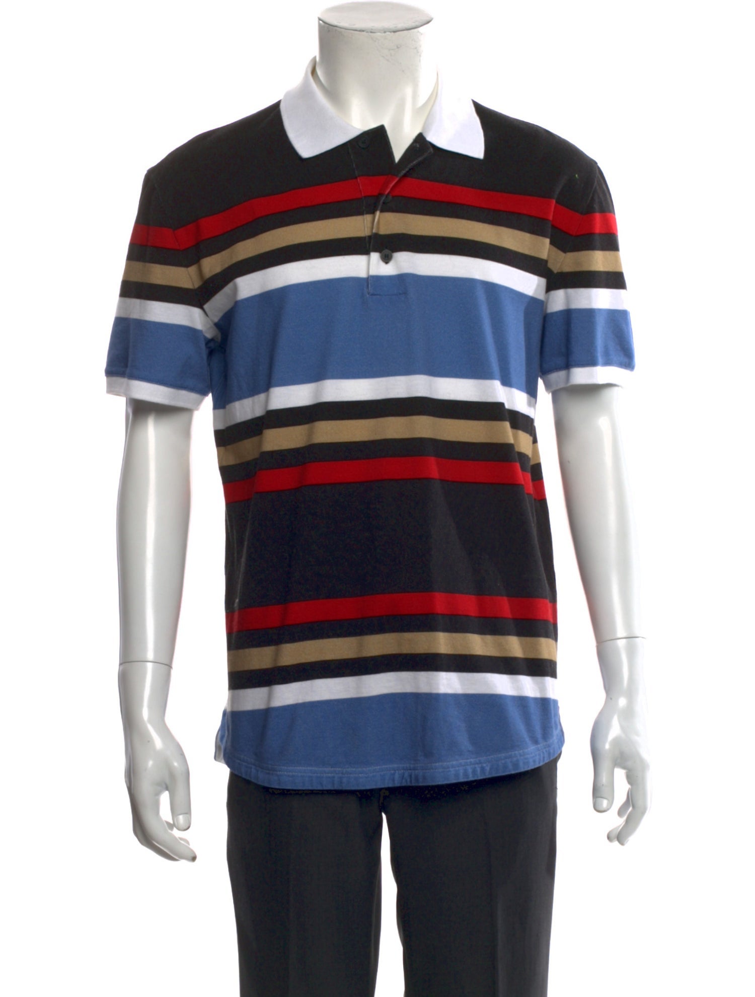 Givenchy Striped Collar Polo Shirt
