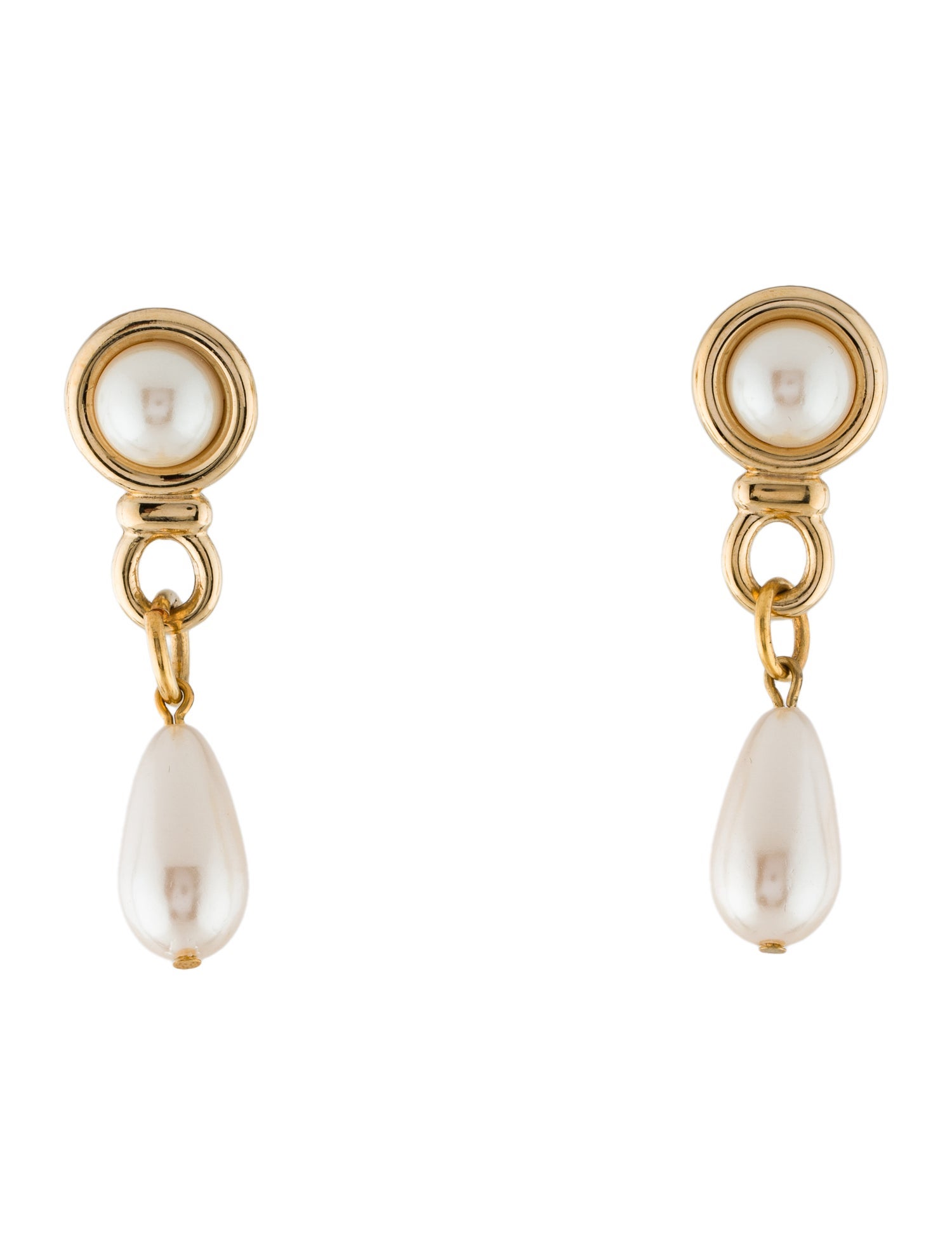 Givenchy Vintage Faux Pearl Drop Earrings