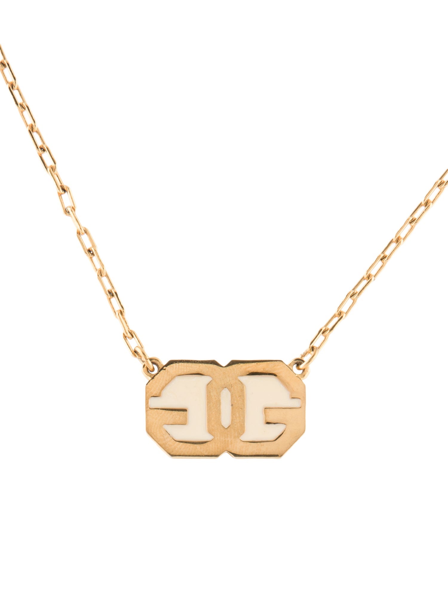 Givenchy Vintage Enamel GG Pendant Necklace