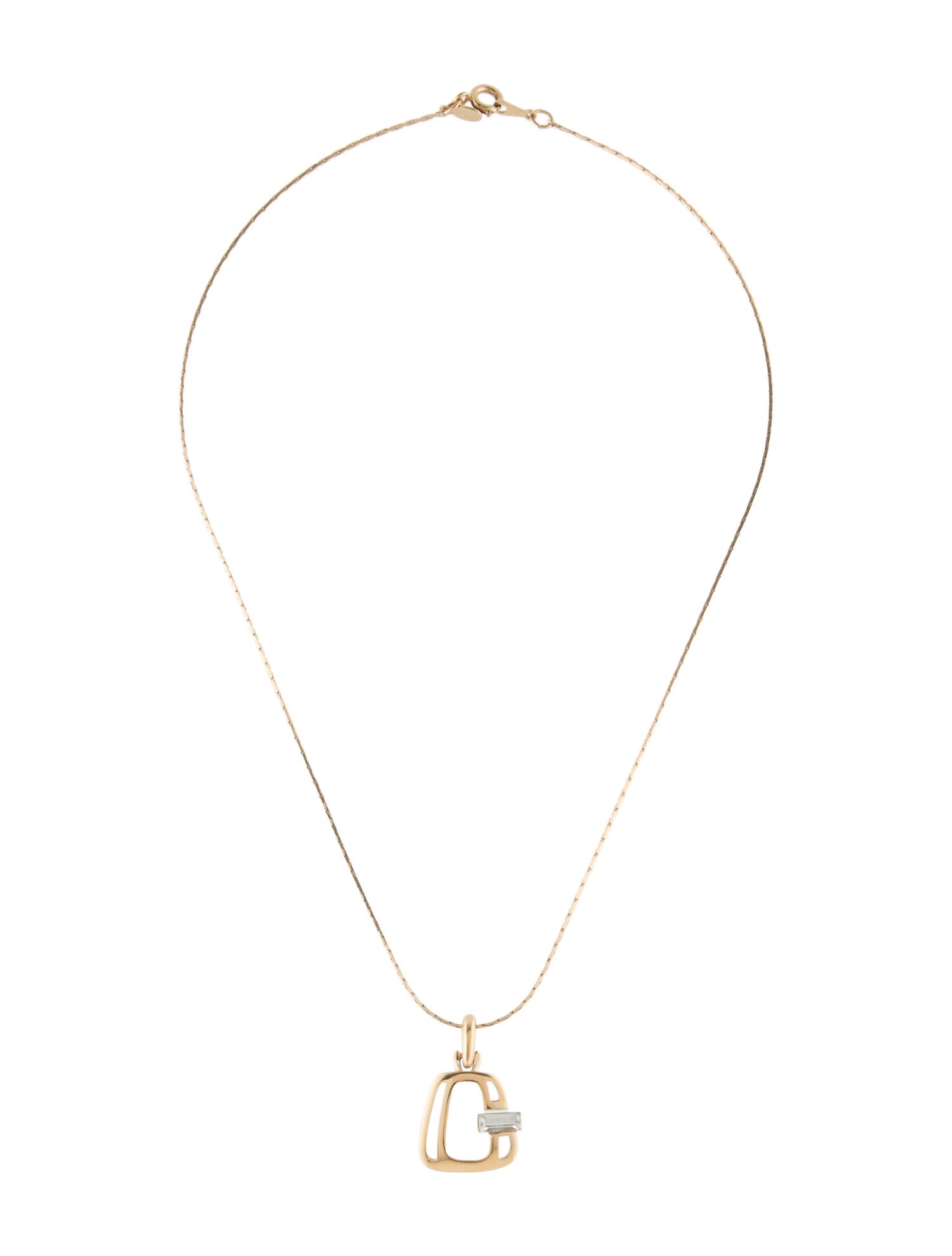 Givenchy Vintage Crystal G Pendant Necklace