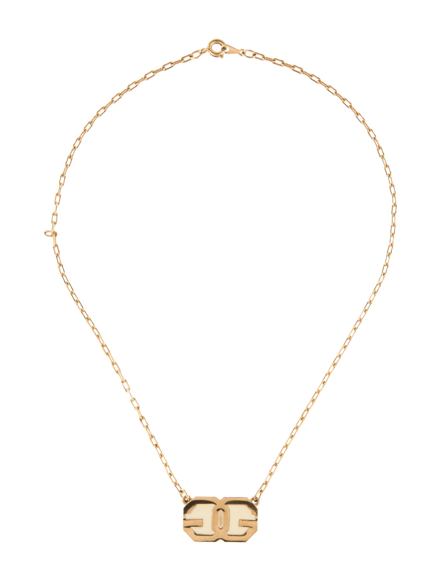 Givenchy Vintage Enamel GG Pendant Necklace