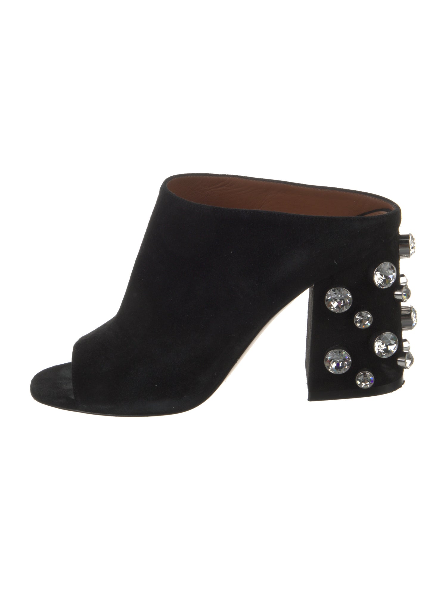 Givenchy Suede Crystal Embellishments Slides