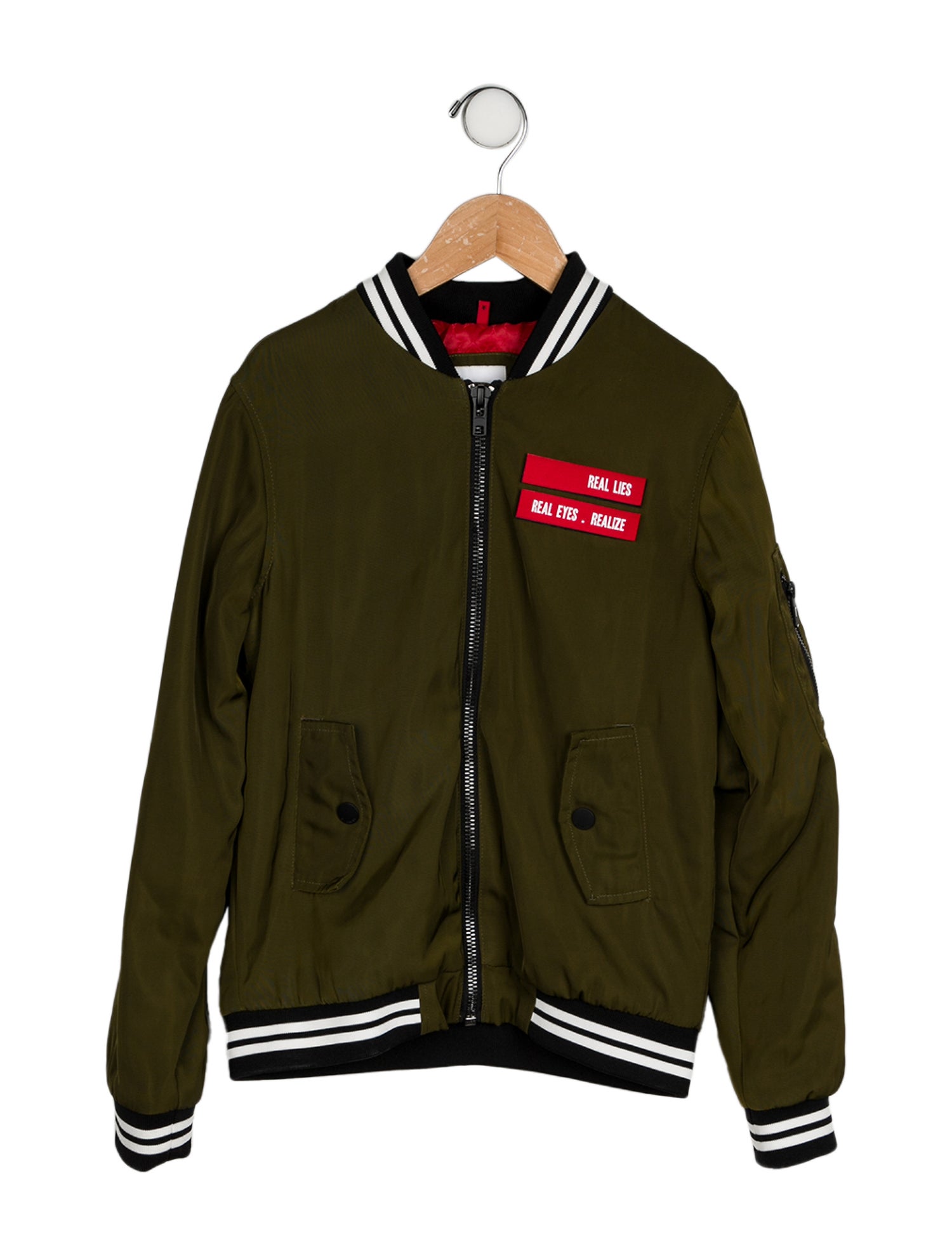 Givenchy Solid Zip Up Bomber Jacket