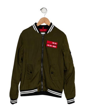 Givenchy Solid Zip Up Bomber Jacket