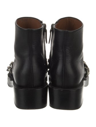 Givenchy Leather Chain-Link Accents Combat Boots